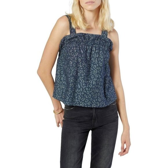 JOIE Mortiz‎ Leopard Print Chambray Tank - Picture 1 of 6